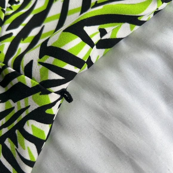 Maggy London Womens Black Green Sleeveless Plunging Wrap Midi Dress Size 10 - Picture 7 of 10